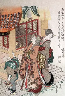Pray Prints: Young women with child visit a Shinto Shrine