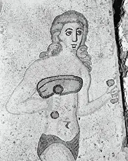 Weightlifting Prints: Detail of Young Women Exercising Late Antique Roman Mosaic