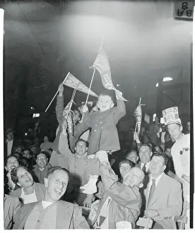 Young Yankee Fan Waving Pennant