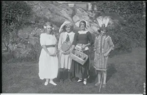 Newport Prints: Youngsters in Costume Posing Outdoors