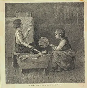 Youngsters Playing with a Baby in Crib
