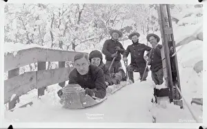 Youngsters Preparing to go Tobogganing
