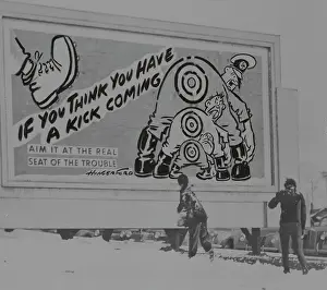 Braddock Prints: Youngsters Throwing Snow at United States Steel Sign