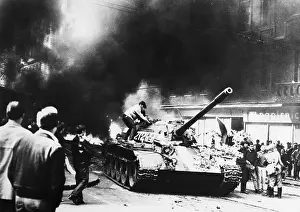 Rioter Prints: Youth Climbs on Tank as Smoke Fills Air