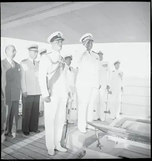 Yugoslav Leader Marshal Tito and Louis Mountbatten on Ship Deck
