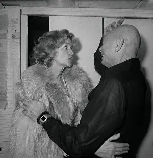 Yul Brynner Embracing Lauren Bacall