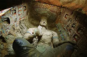 Shanxi Province North East China Prints: Yungang Grottoes, Shanxi, China