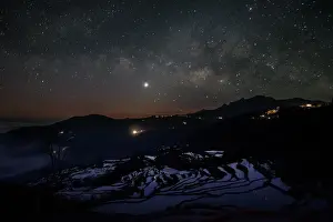 Milky Way Prints: Yunnan Rice Terrace under Milky Way