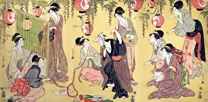 Woodblock Prints: Yuranosuke in the Pleasure Quarters