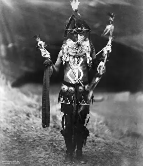 Mask Prints: Zahadolzha - Navaho by Edward S. Curtis