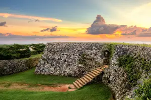 Single Lane Road Prints: Zakimi Castle Sunset