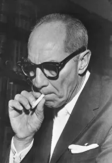 Zeppo Marx Pausing at Courthouse