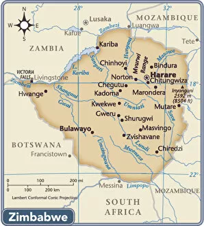 Images Dated 25th June 2018: Zimbabwe country map