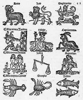 Myth Prints: Zodiac Signs from 1489