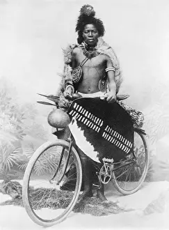 Shield Prints: Zulu With a Bicycle