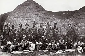 Shield Prints: Zulus Warriors In War Dress