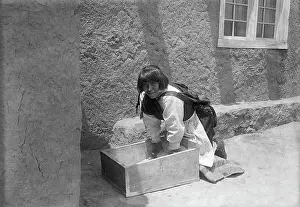 Corn Prints: Zuni Woman Grinding Corn