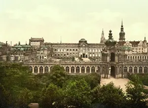 Historical Old Town Prints: The Zwinger and the Old Town of Dresden